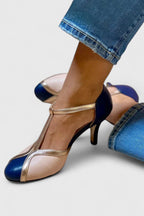 Tacones T-Strap Bicolor