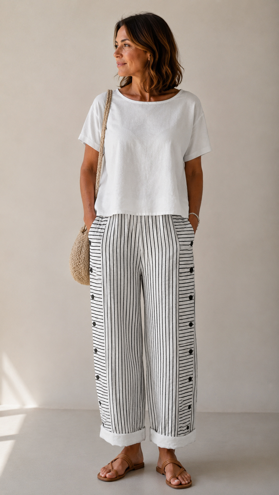 Pantalón Rayado de Verano con Estilo
