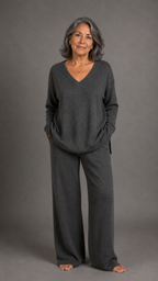 Conjunto Cómodo de Suéter y Pantalón