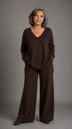 Conjunto Cómodo de Suéter y Pantalón