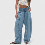 Pantalones Cargo Anchos con Cordón