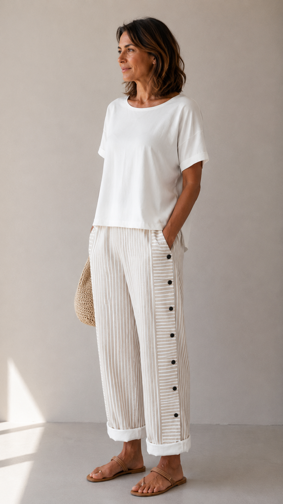 Pantalón Rayado de Verano con Estilo