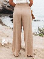 PANTALONES DE LINO DE PIERNA ANCHA