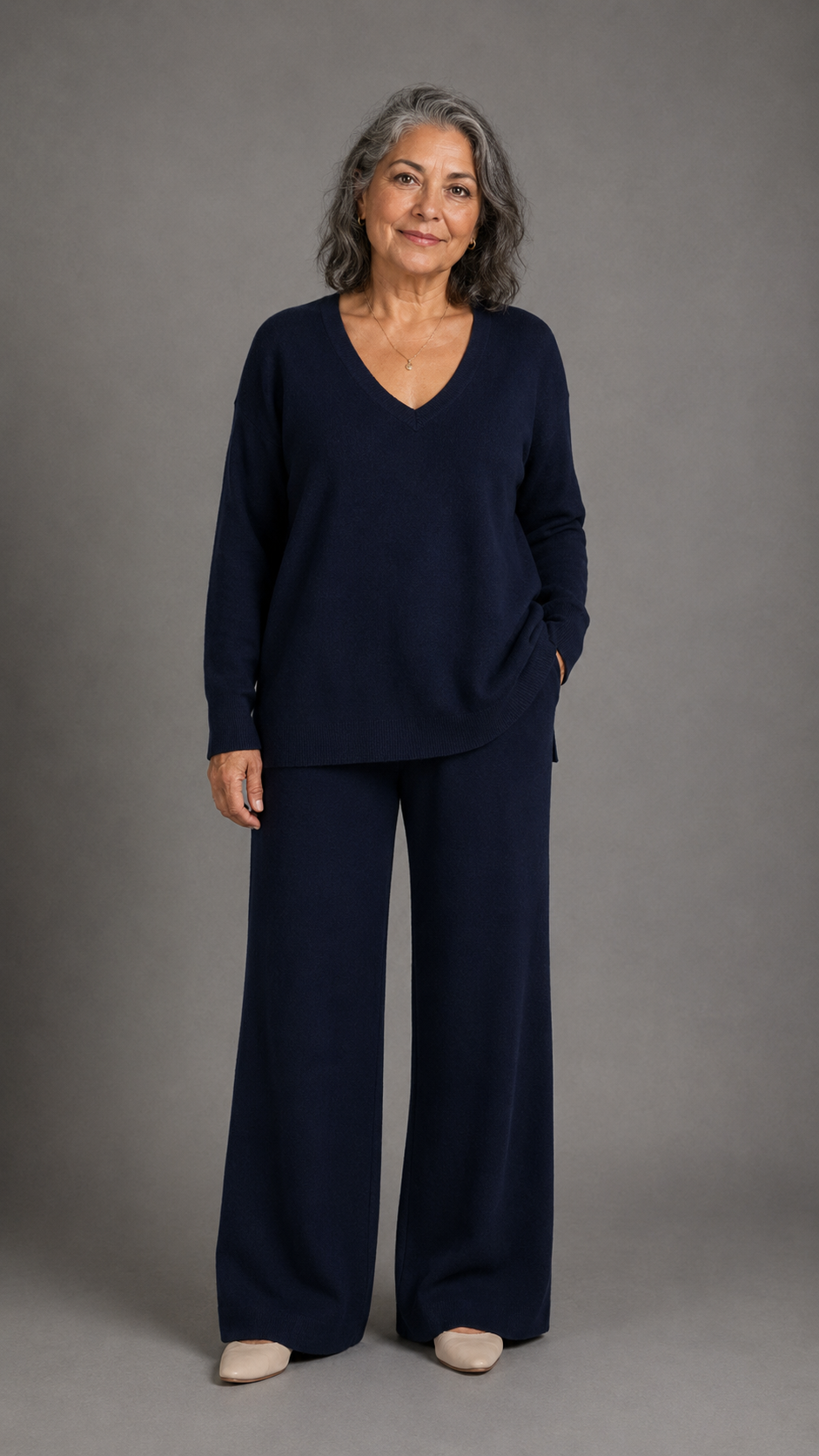 Conjunto Cómodo de Suéter y Pantalón