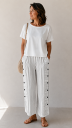 Pantalón Rayado de Verano con Estilo