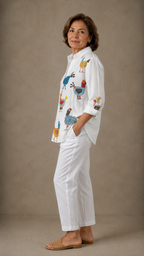 Blusa Divertida con Estampado de Gallina