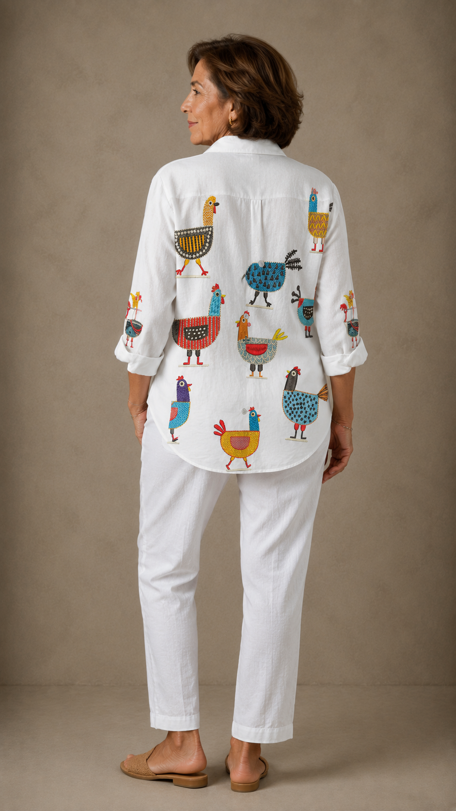 Blusa Divertida con Estampado de Gallina