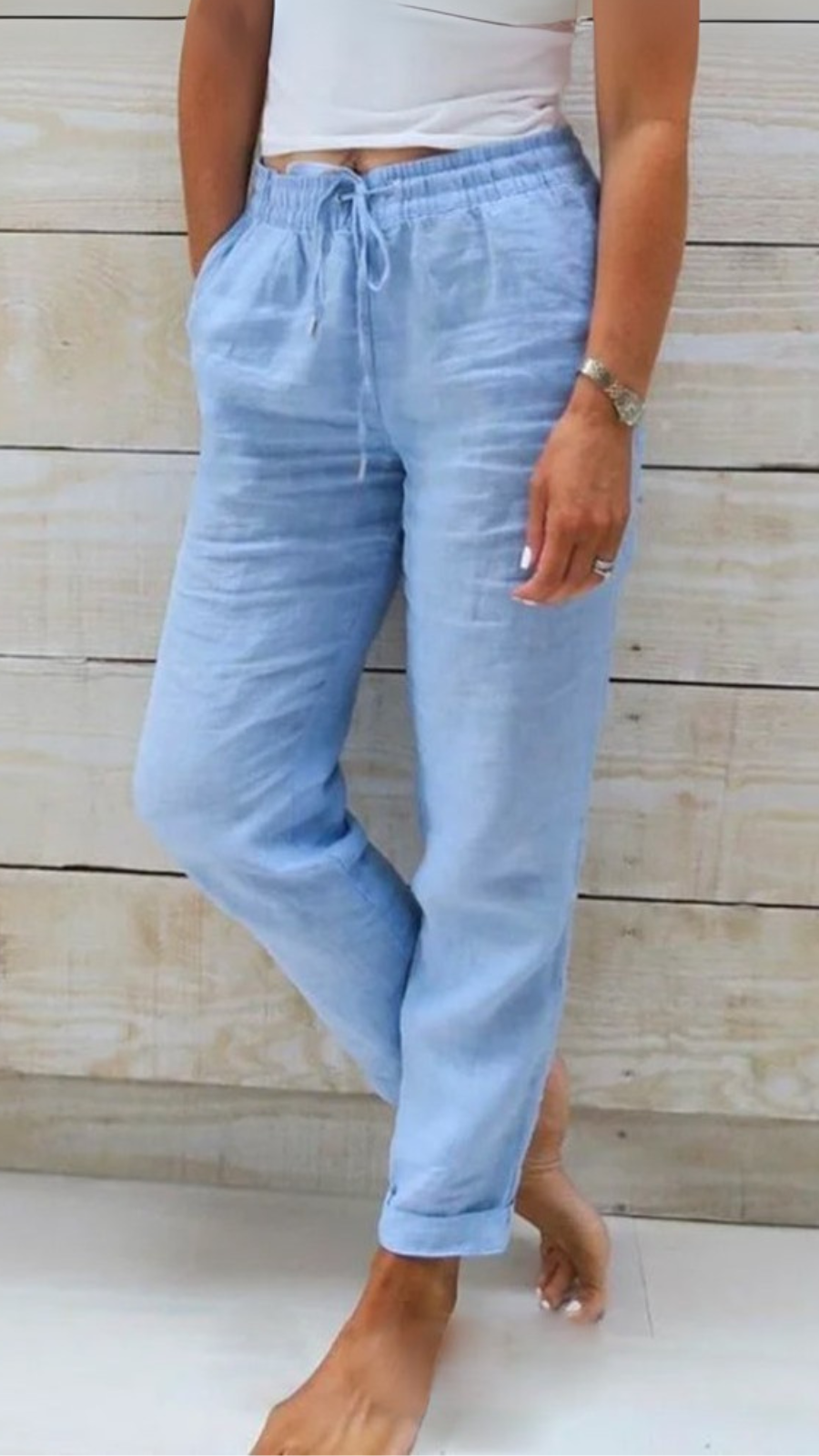 Allison - Luxe Cotton-Linen Tailored Trousers