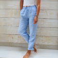 Pantalones de Vestir Luxe en Mezcla de Algodón y Lino