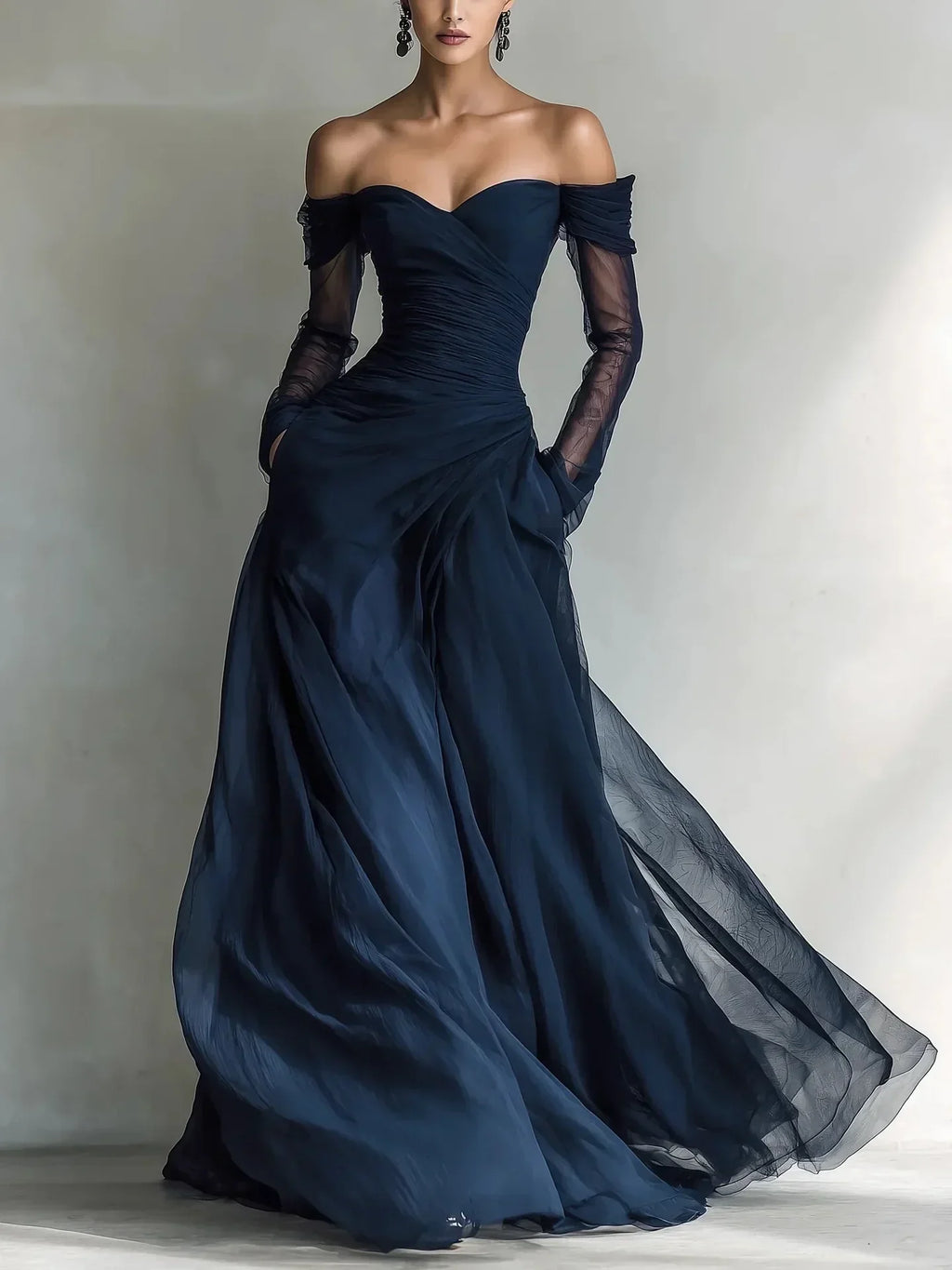 Matilda • Long dress with off-the-shoulder design