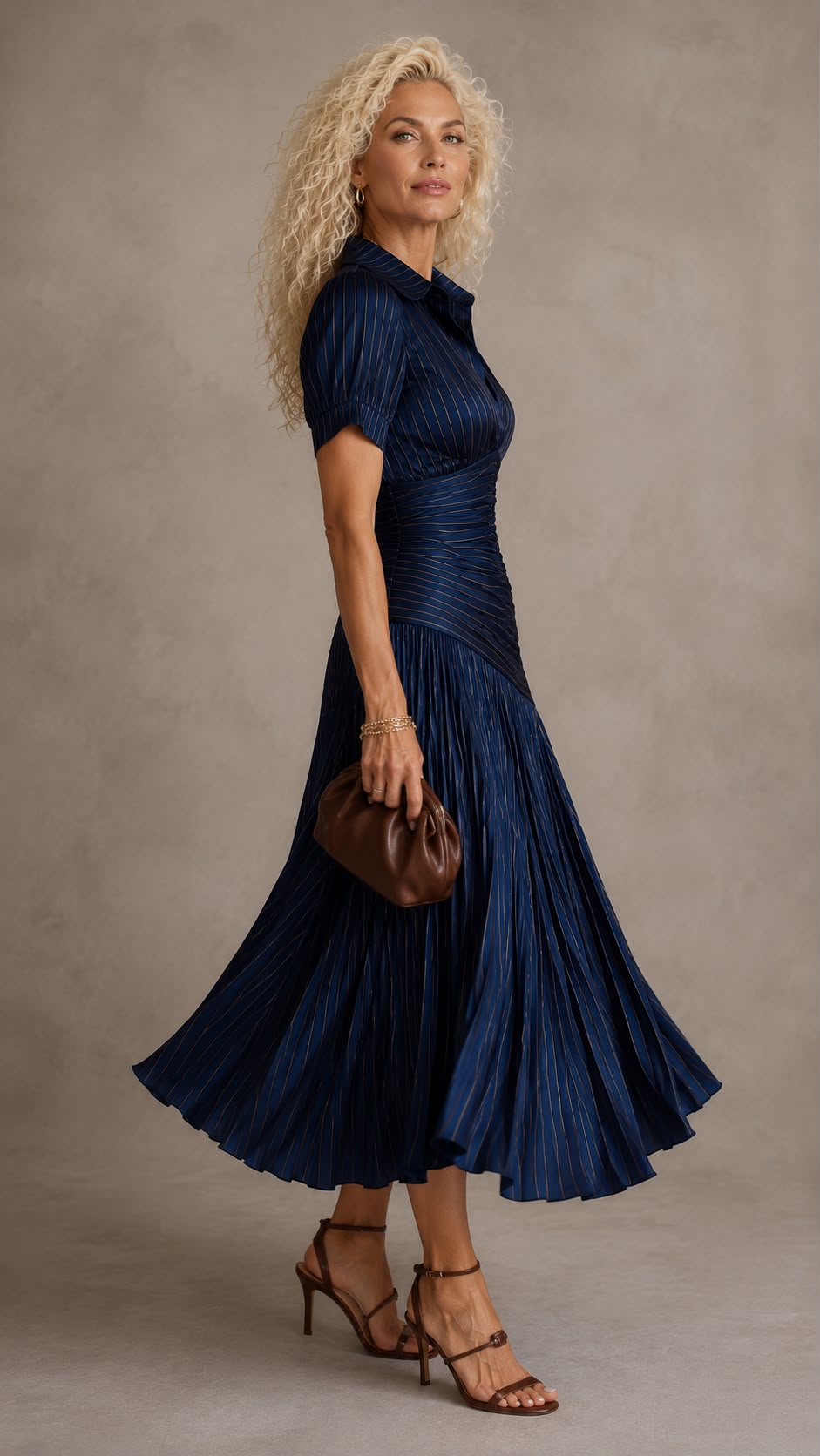 Vestido Maxi Elegante de Chifón con Estilo Vintage
