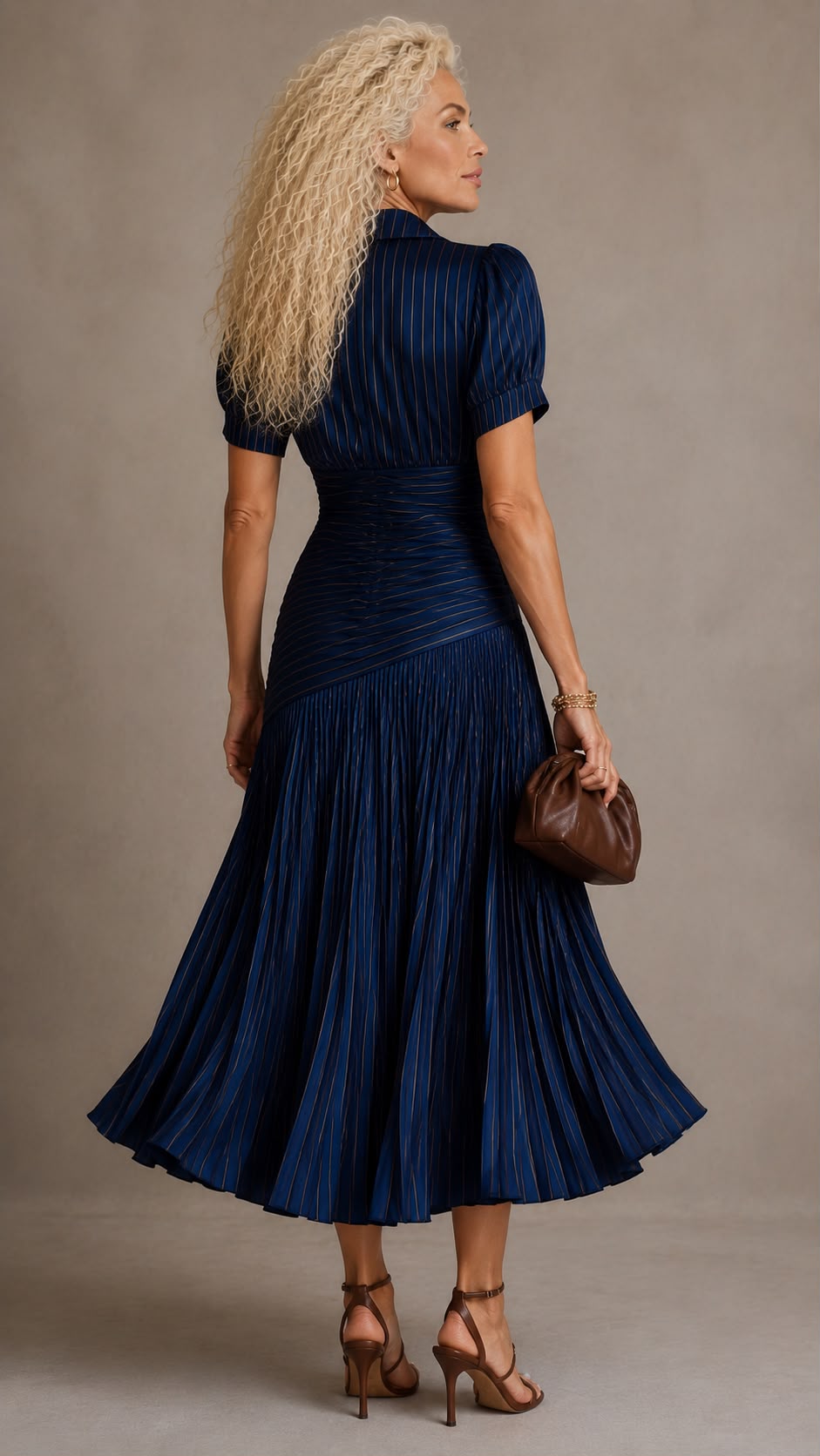 Vestido Maxi Elegante de Chifón con Estilo Vintage