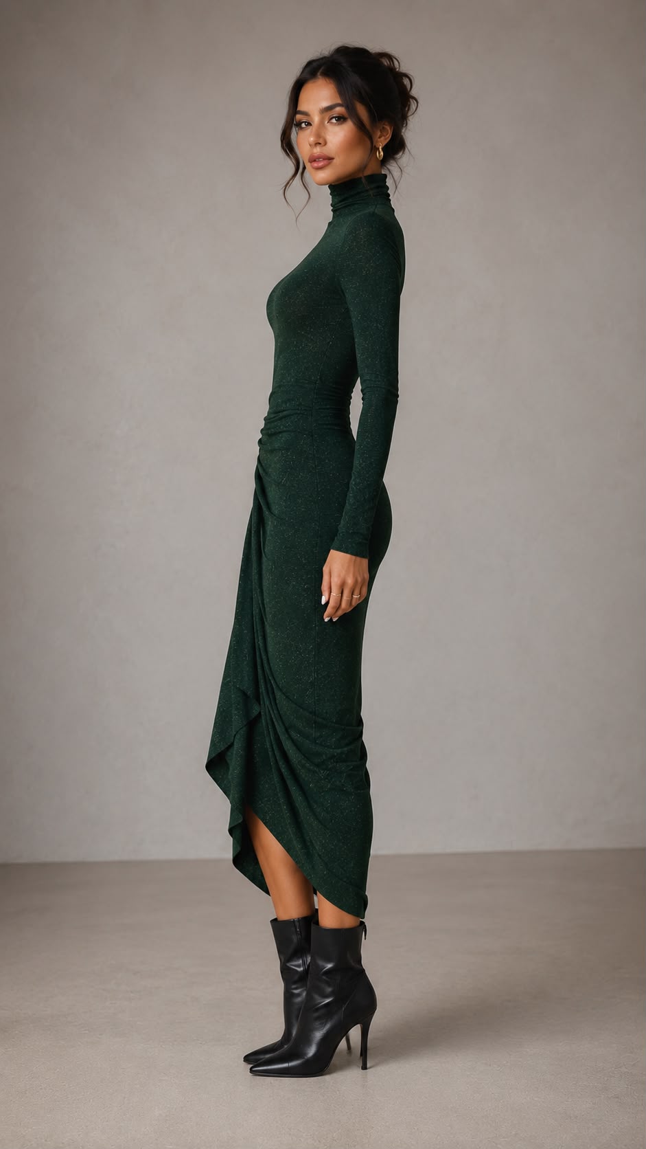 Vestido Midi Elegancia Esmeralda